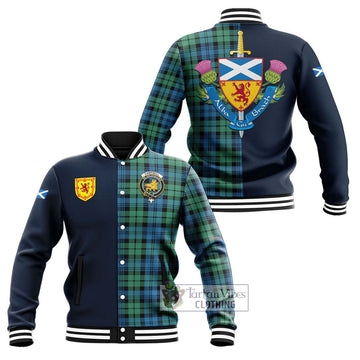 Campbell Ancient 01 Tartan Baseball Jacket Alba with Scottish Lion Royal Arm Half Style