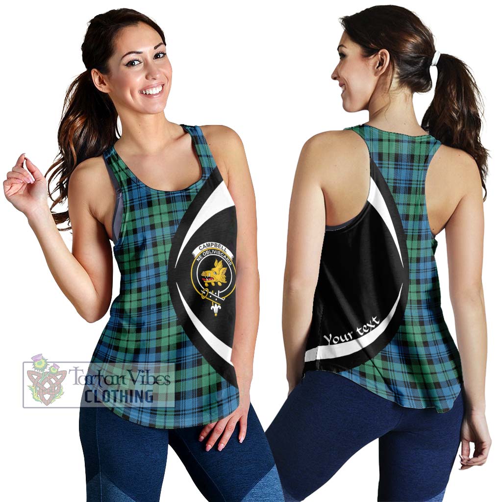 Campbell Ancient 01 Tartan Women's Racerback Tanks with Family Crest Circle Style 4XL - Tartan Vibes Clothing