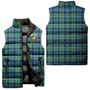 Campbell Ancient 01 Tartan Sleeveless Puffer Jacket with Family Crest