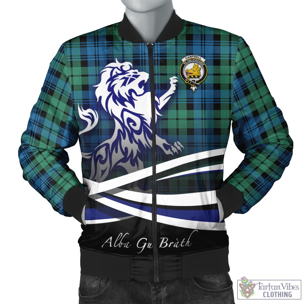 Tartan Vibes Clothing Campbell Ancient 01 Tartan Bomber Jacket with Alba Gu Brath Regal Lion Emblem