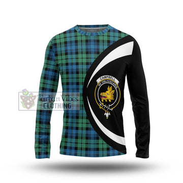 Campbell Ancient 01 Tartan Long Sleeve T-Shirt with Family Crest Circle Style