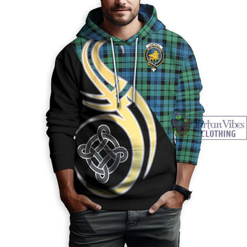 Campbell Ancient 01 Tartan Hoodie with Family Crest and Celtic Symbol Style