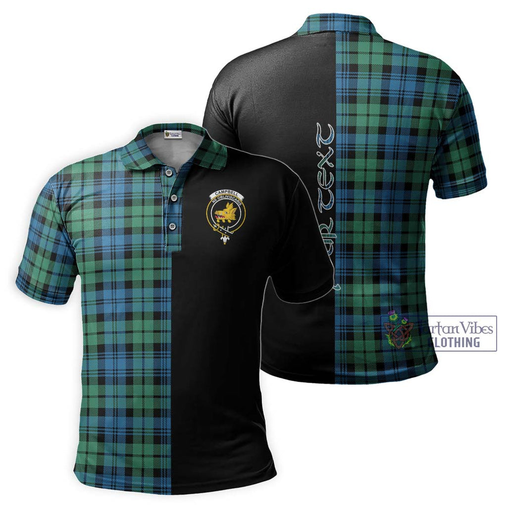 Campbell Ancient 01 Tartan Polo Shirt with Family Crest and Half Of Me Style Kid - Tartanvibesclothing Shop