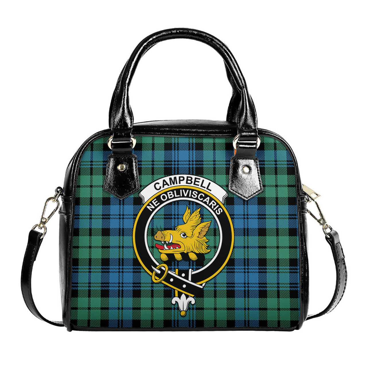 Campbell Ancient 01 Tartan Shoulder Handbags with Family Crest One Size 6*25*22 cm - Tartanvibesclothing