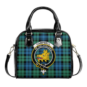 Campbell Ancient 01 Tartan Shoulder Handbags with Family Crest