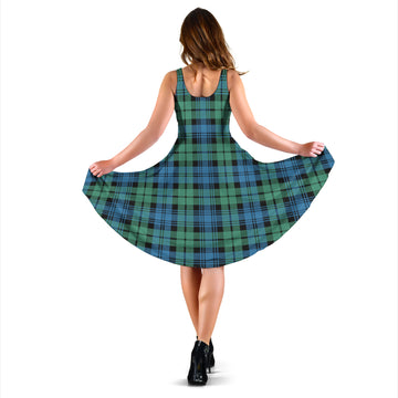 Campbell Ancient #01 Tartan Sleeveless Midi Womens Dress