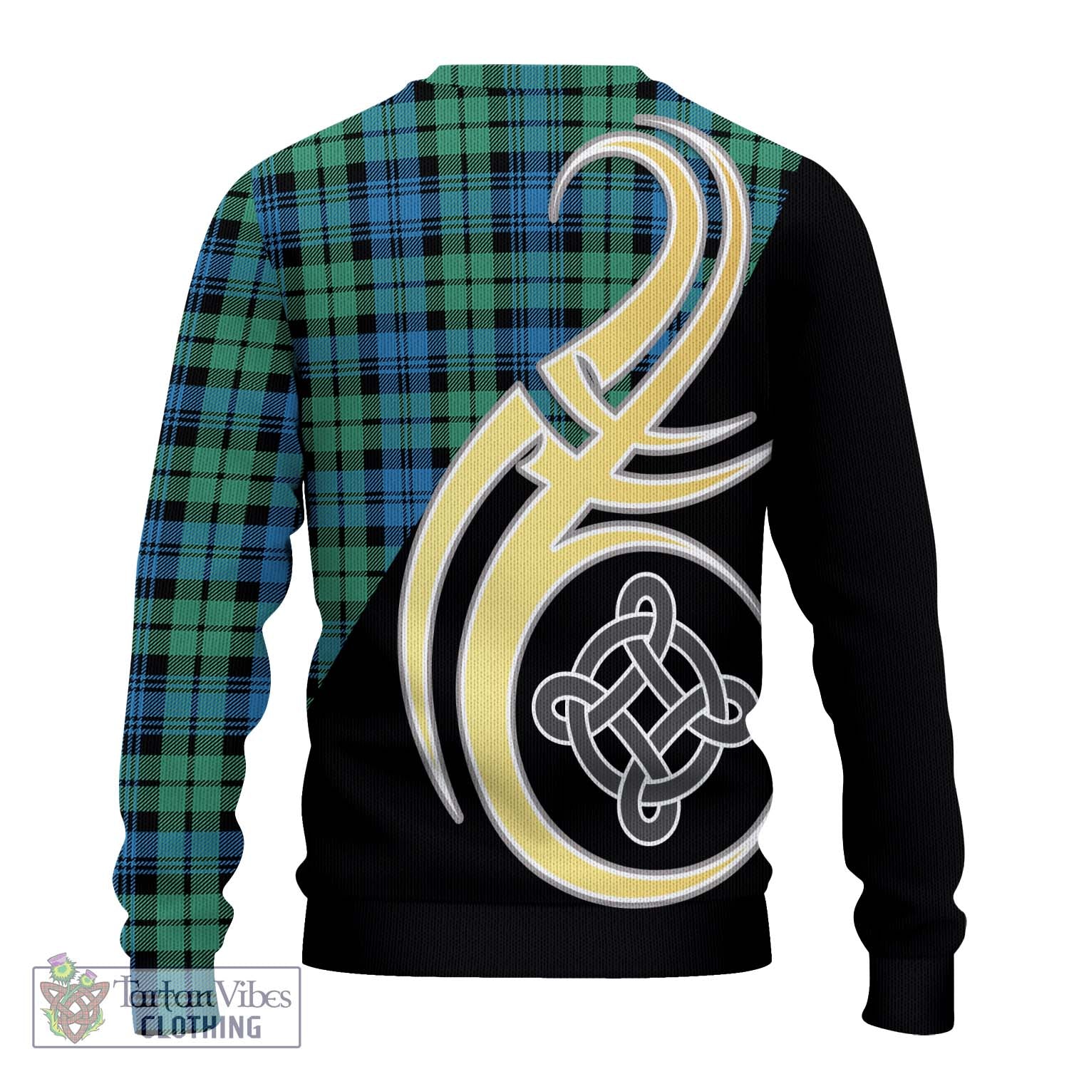 Campbell Ancient 01 Tartan Knitted Sweater with Family Crest and Celtic Symbol Style - Tartan Vibes Clothing