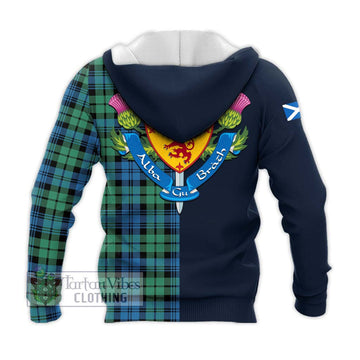 Campbell Ancient 01 Tartan Knitted Hoodie Alba with Scottish Lion Royal Arm Half Style