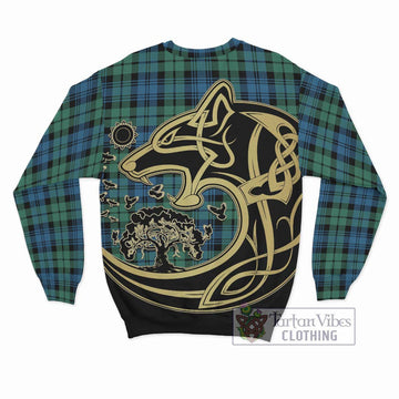 Campbell Ancient 01 Tartan Sweatshirt with Family Crest Celtic Wolf Style