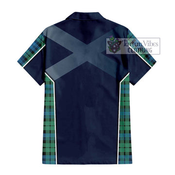 Campbell Ancient 01 Tartan Short Sleeve Button Shirt with Family Crest and Lion Rampant Vibes Sport Style