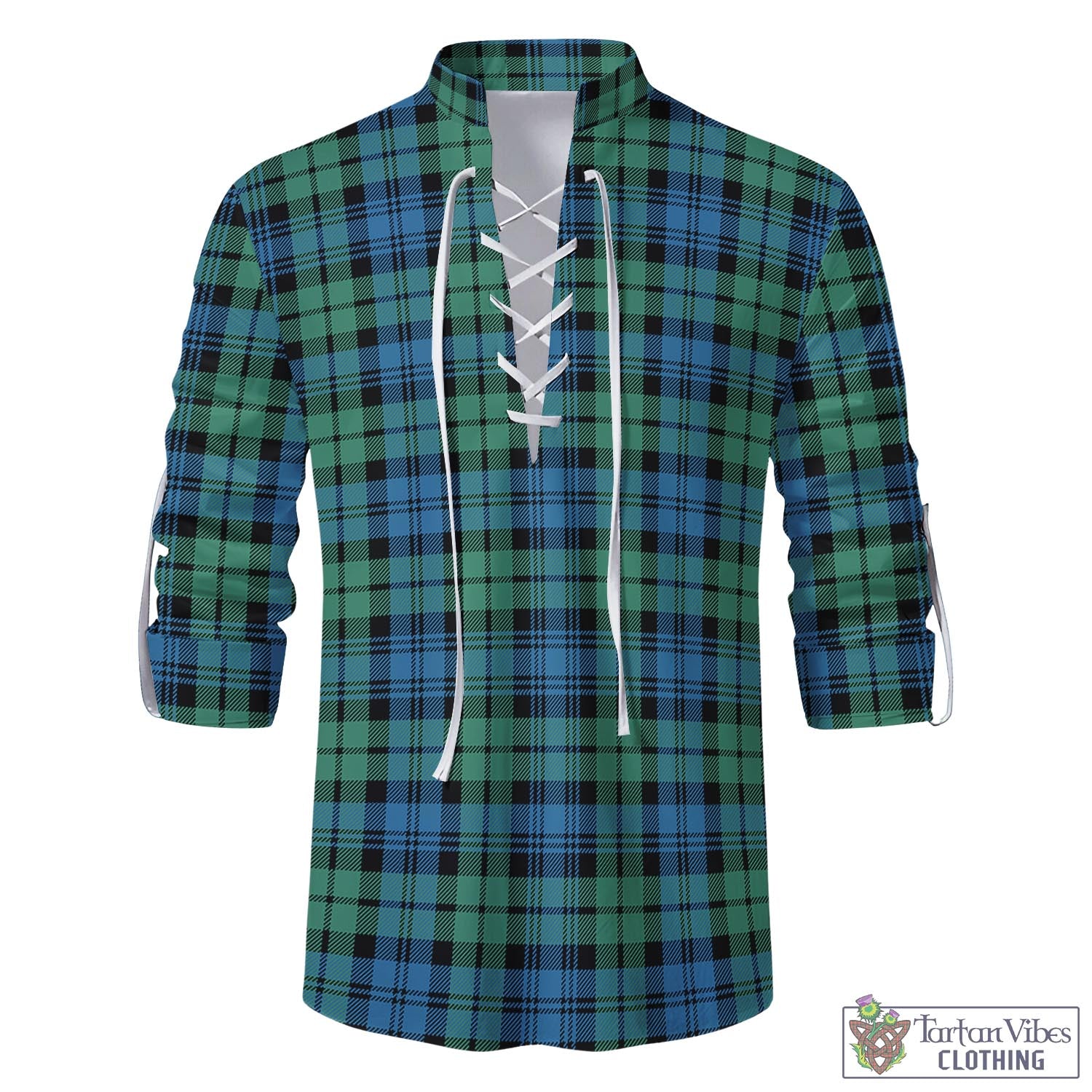 Tartan Vibes Clothing Campbell Ancient #01 Tartan Men's Scottish Traditional Jacobite Ghillie Kilt Shirt