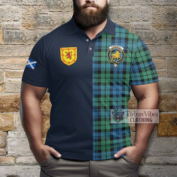 Campbell Ancient 01 Tartan Polo Shirt Alba with Scottish Lion Royal Arm Half Style