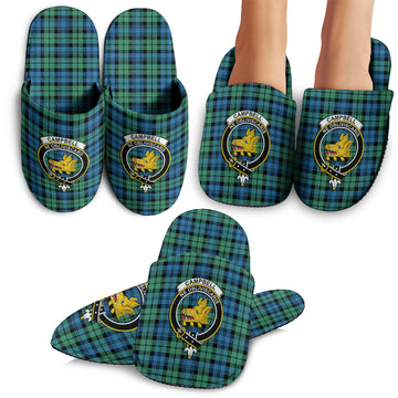 Campbell Ancient 01 Tartan Home Slippers with Family Crest