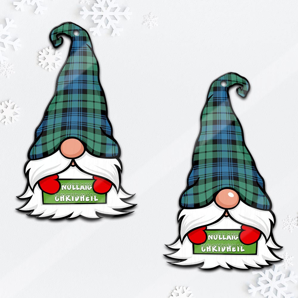 Campbell Ancient #01 Gnome Christmas Ornament with His Tartan Christmas Hat Mica Ornament - Tartanvibesclothing Shop