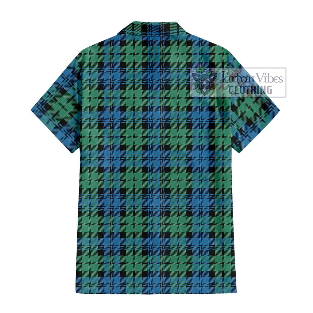 Campbell Ancient 01 Tartan Short Sleeve Button Shirt with Family Crest DNA In Me Style - Tartanvibesclothing Shop