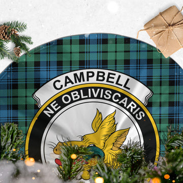 Campbell Ancient 01 Tartan Christmas Tree Skirt with Family Crest