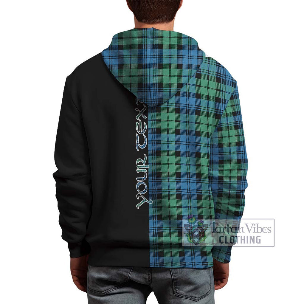 Campbell Ancient 01 Tartan Hoodie with Family Crest and Half Of Me Style - Tartanvibesclothing Shop