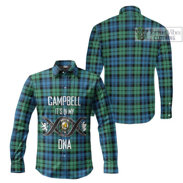 Campbell Ancient 01 Tartan Long Sleeve Button Shirt with Family Crest DNA In Me Style