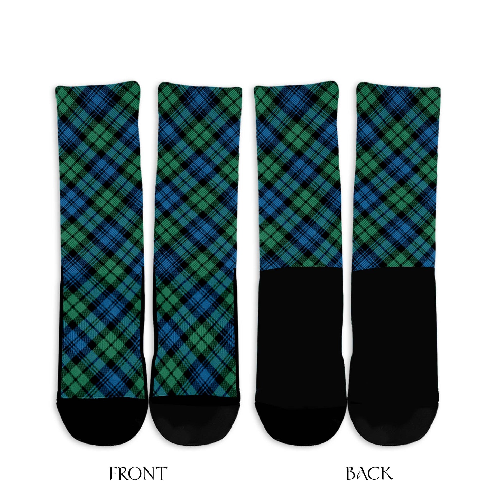 Campbell Ancient #01 Tartan Crew Socks Cross Tartan Style - Tartanvibesclothing Shop