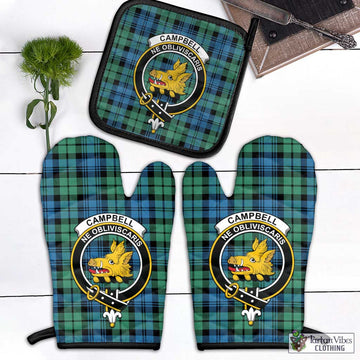 Campbell Ancient 01 Tartan Combo Oven Mitt & Pot-Holder with Family Crest