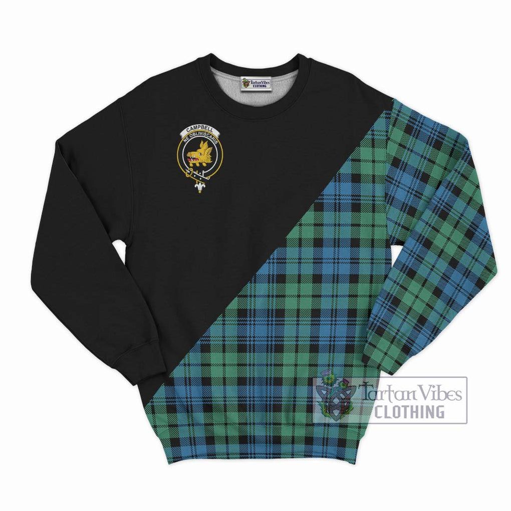 Campbell Ancient 01 Tartan Sweatshirt with Family Crest and Military Logo Style - Tartanvibesclothing Shop