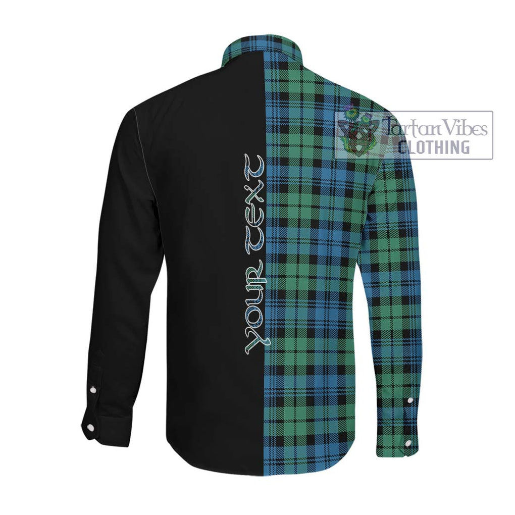 Campbell Ancient 01 Tartan Long Sleeve Button Shirt with Family Crest and Half Of Me Style Men's Shirt - Tartanvibesclothing Shop