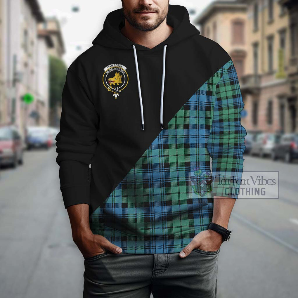 Campbell Ancient 01 Tartan Hoodie with Family Crest and Military Logo Style - Tartanvibesclothing Shop