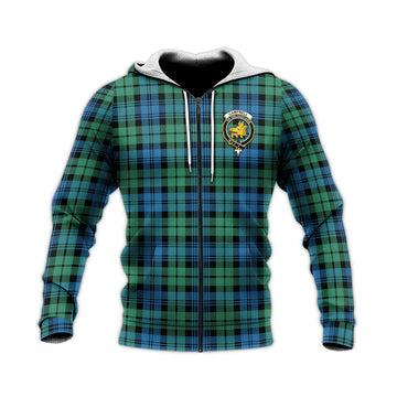 Campbell Ancient 01 Tartan Knitted Hoodie with Family Crest