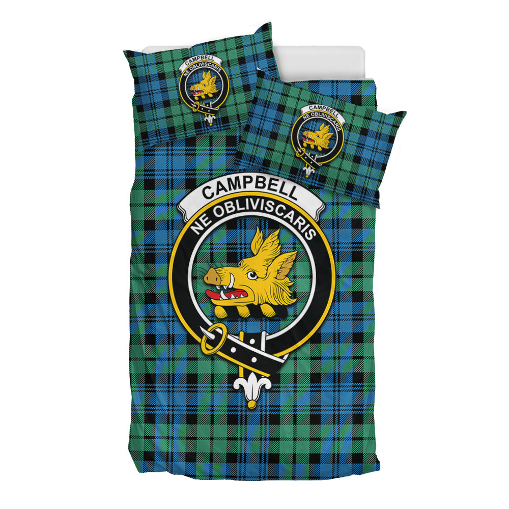 Campbell Ancient 01 Tartan Bedding Set with Family Crest - Tartan Vibes Clothing