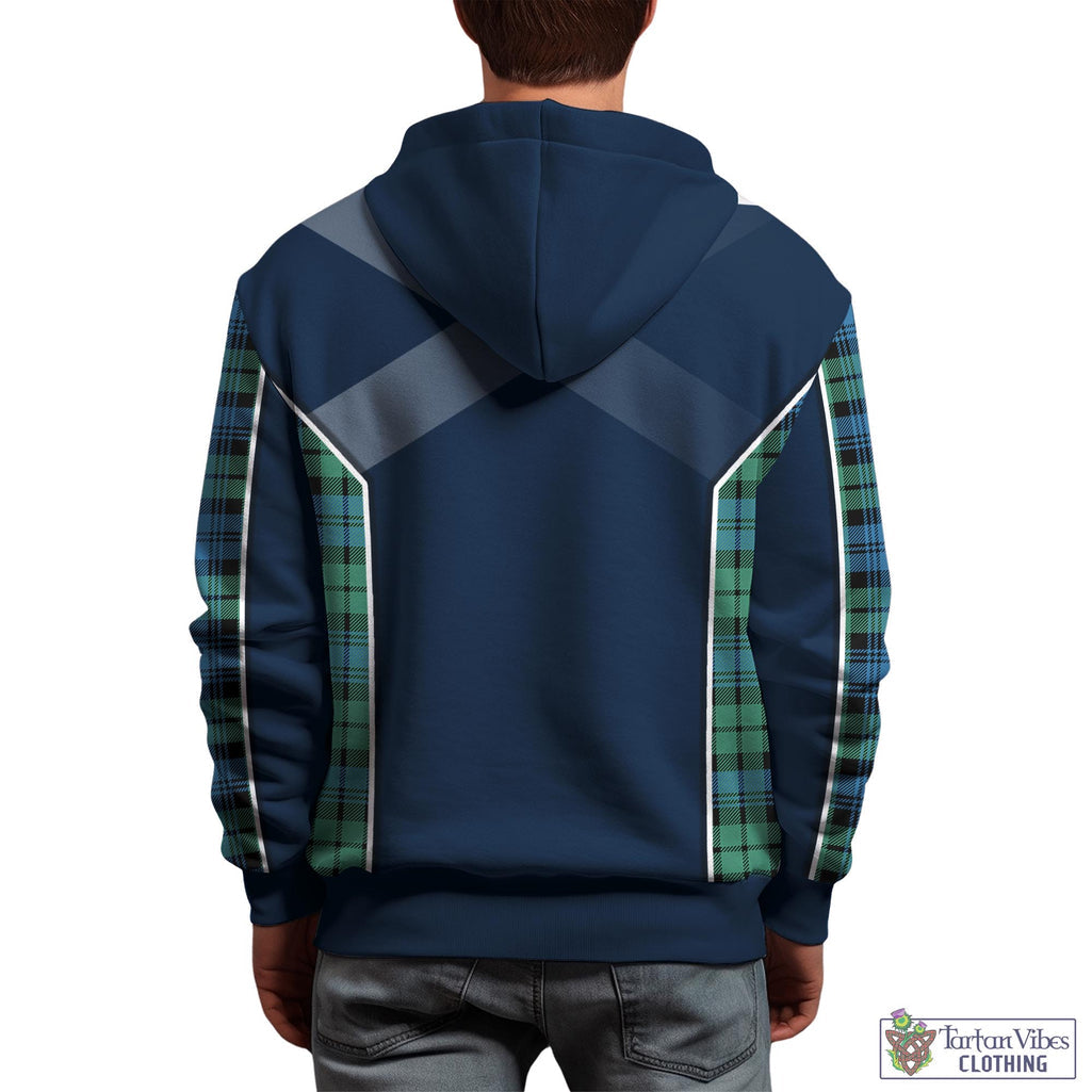 Tartan Vibes Clothing Campbell Ancient 01 Tartan Hoodie with Family Crest and Scottish Thistle Vibes Sport Style