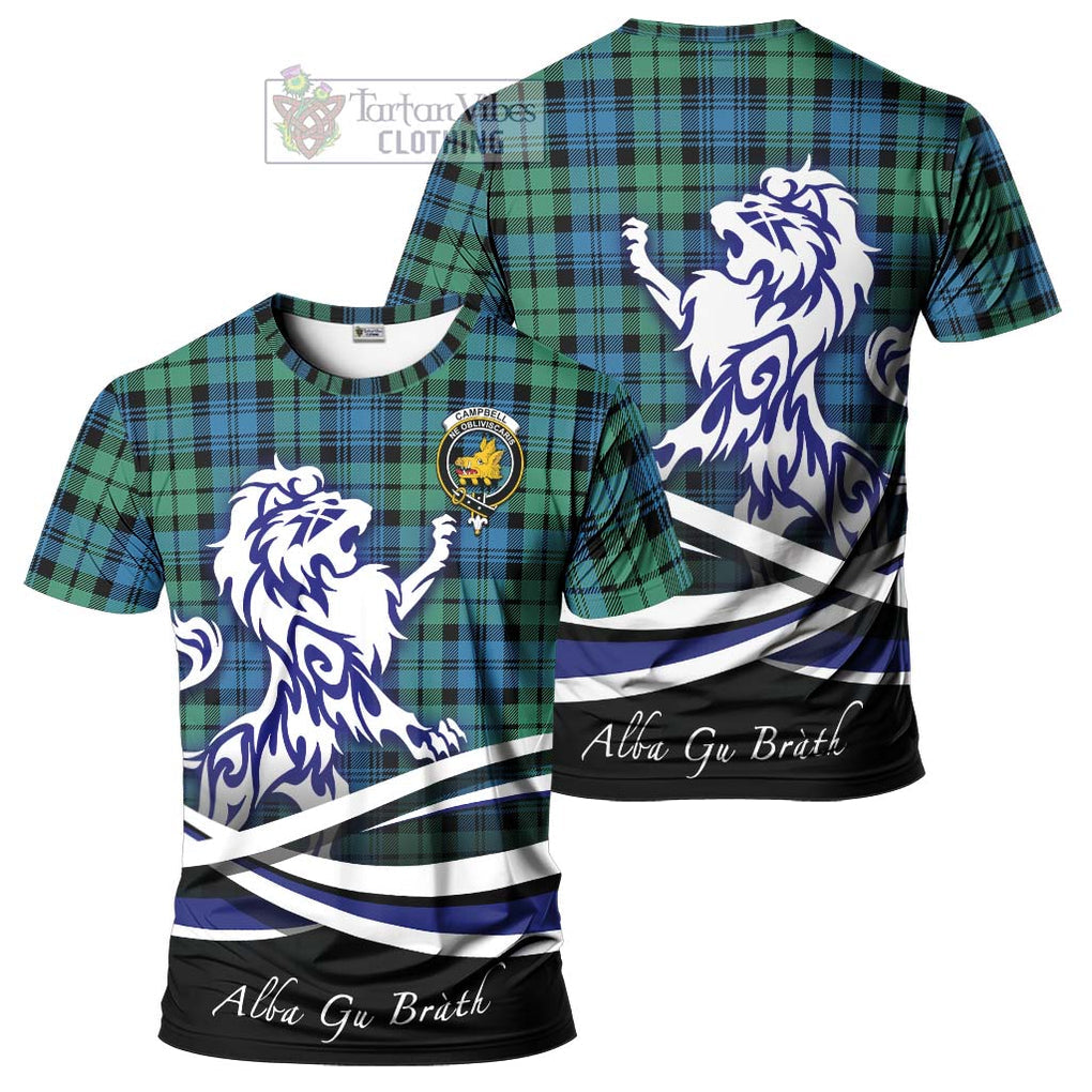 Tartan Vibes Clothing Campbell Ancient 01 Tartan Cotton T-shirt with Alba Gu Brath Regal Lion Emblem