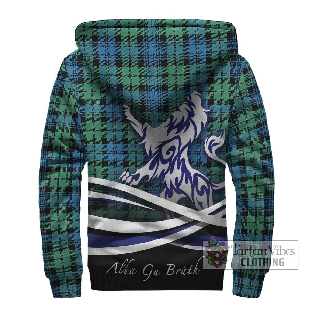 Campbell Ancient 01 Tartan Sherpa Hoodie with Alba Gu Brath Regal Lion Emblem - Tartanvibesclothing Shop