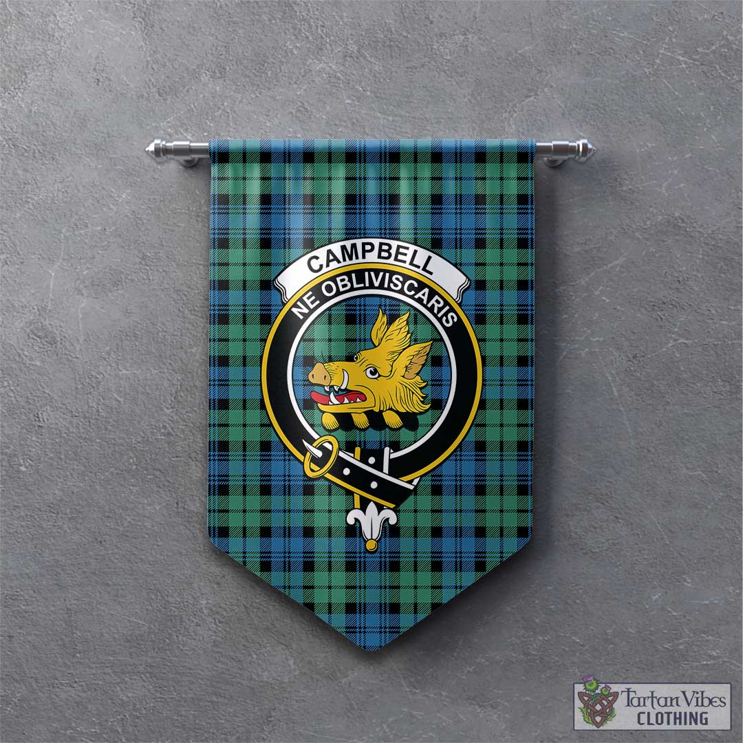 Tartan Vibes Clothing Campbell Ancient 01 Tartan Gonfalon, Tartan Banner with Family Crest