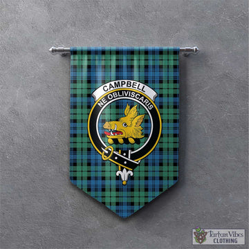 Campbell Ancient 01 Tartan Gonfalon, Tartan Banner with Family Crest