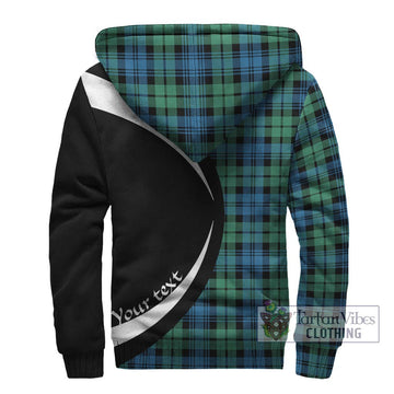 Campbell Ancient 01 Tartan Sherpa Hoodie with Family Crest Circle Style