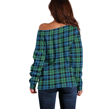 Campbell Ancient 01 Tartan Off Shoulder Women Sweater with Family Crest