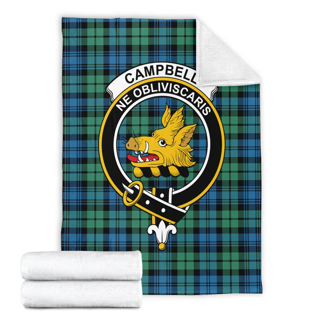 Campbell Ancient 01 Tartan Blanket with Family Crest - Tartan Vibes Clothing