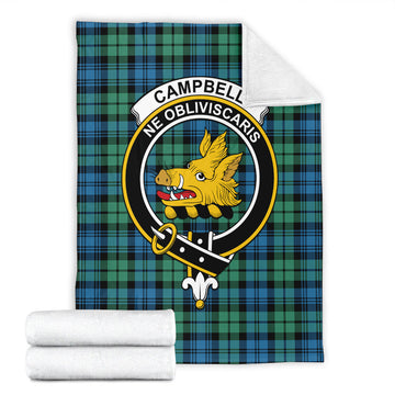 Campbell Ancient 01 Tartan Blanket with Family Crest