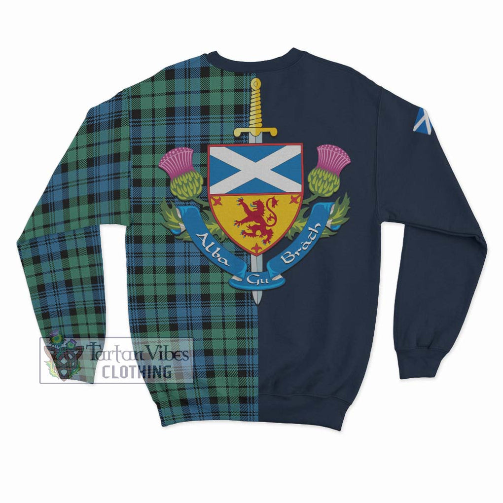 Tartan Vibes Clothing Campbell Ancient 01 Tartan Sweatshirt with Scottish Lion Royal Arm Half Style