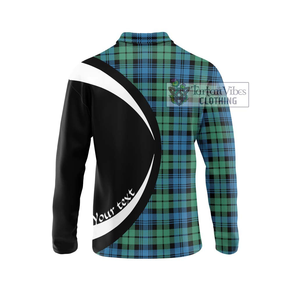 Campbell Ancient 01 Tartan Long Sleeve Polo Shirt with Family Crest Circle Style - Tartan Vibes Clothing