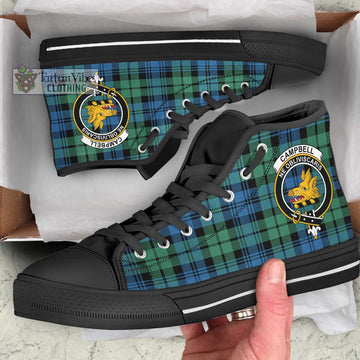 Campbell Ancient 01 Tartan High Top Shoes with Family Crest