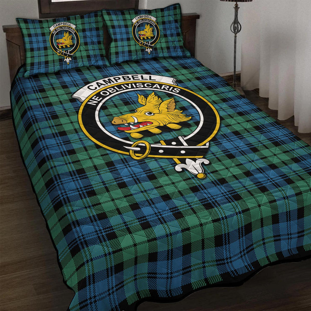 Campbell Ancient 01 Tartan Quilt Bed Set with Family Crest - Tartan Vibes Clothing