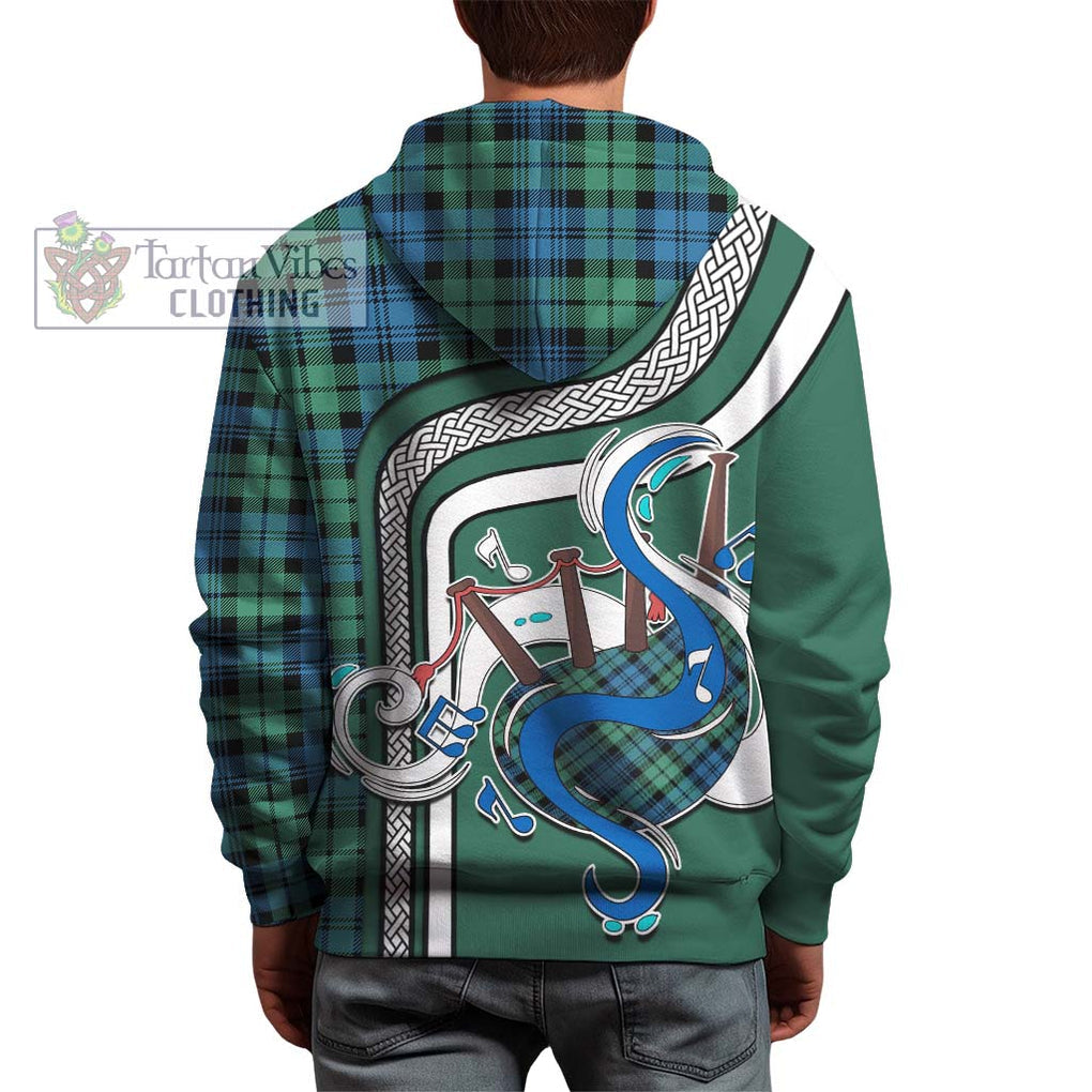 Campbell Ancient 01 Tartan Hoodie with Epic Bagpipe Style - Tartanvibesclothing Shop