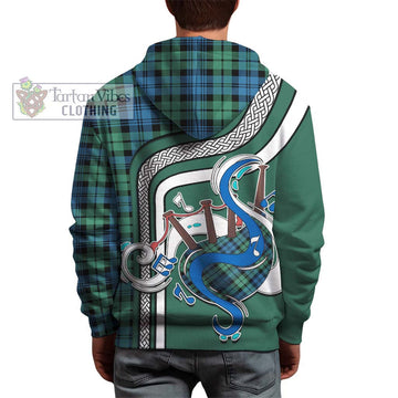 Campbell Ancient 01 Tartan Hoodie with Epic Bagpipe Style