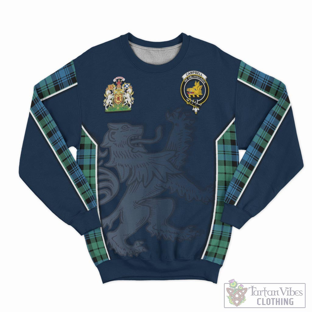 Tartan Vibes Clothing Campbell Ancient 01 Tartan Sweater with Family Crest and Lion Rampant Vibes Sport Style