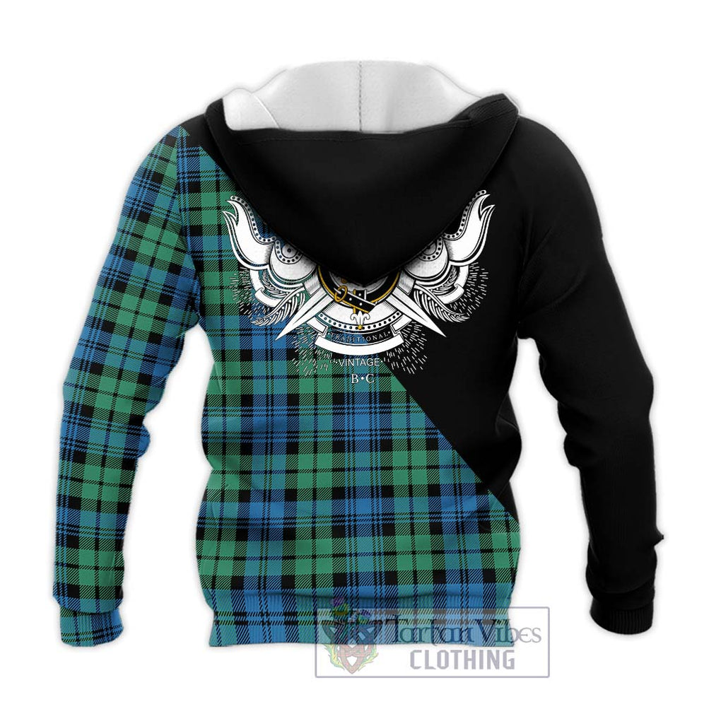 Campbell Ancient 01 Tartan Knitted Hoodie with Family Crest and Military Logo Style - Tartanvibesclothing Shop