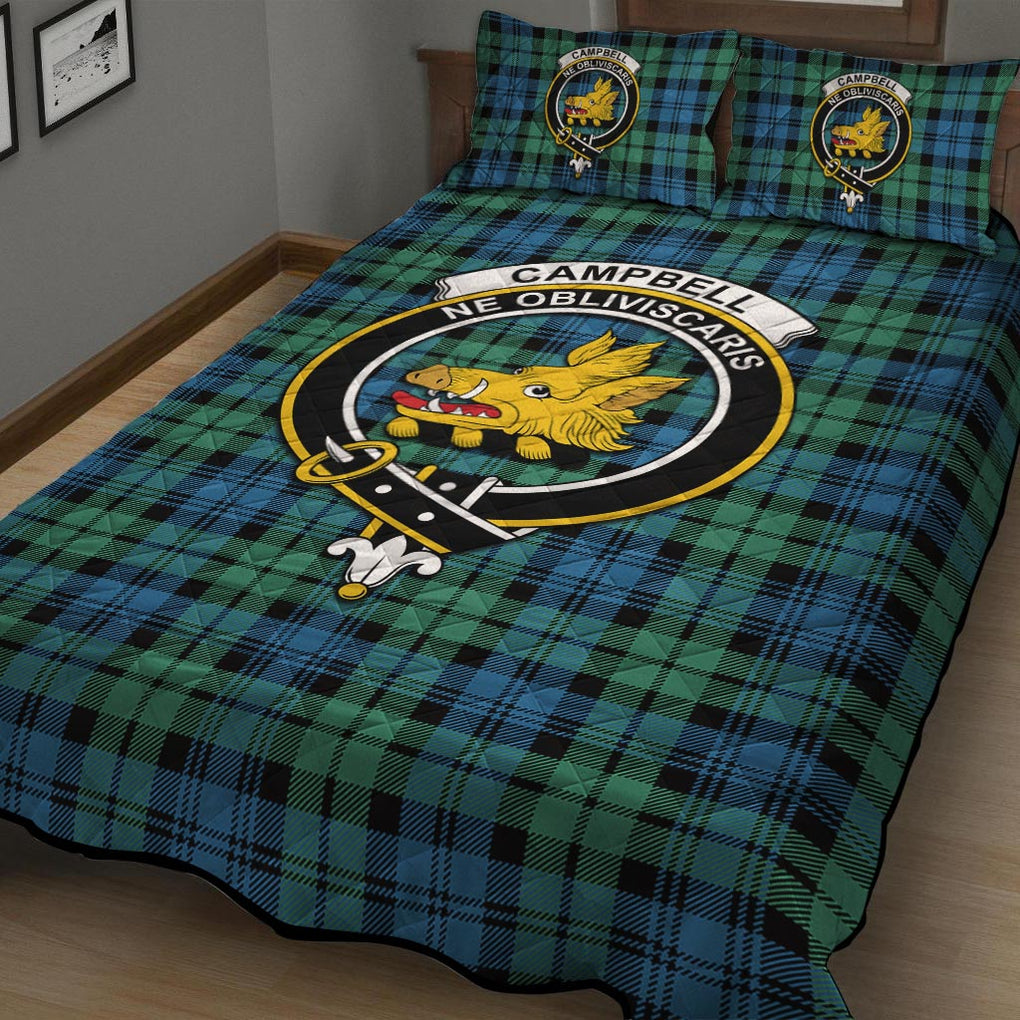 Campbell Ancient 01 Tartan Quilt Bed Set with Family Crest - Tartan Vibes Clothing