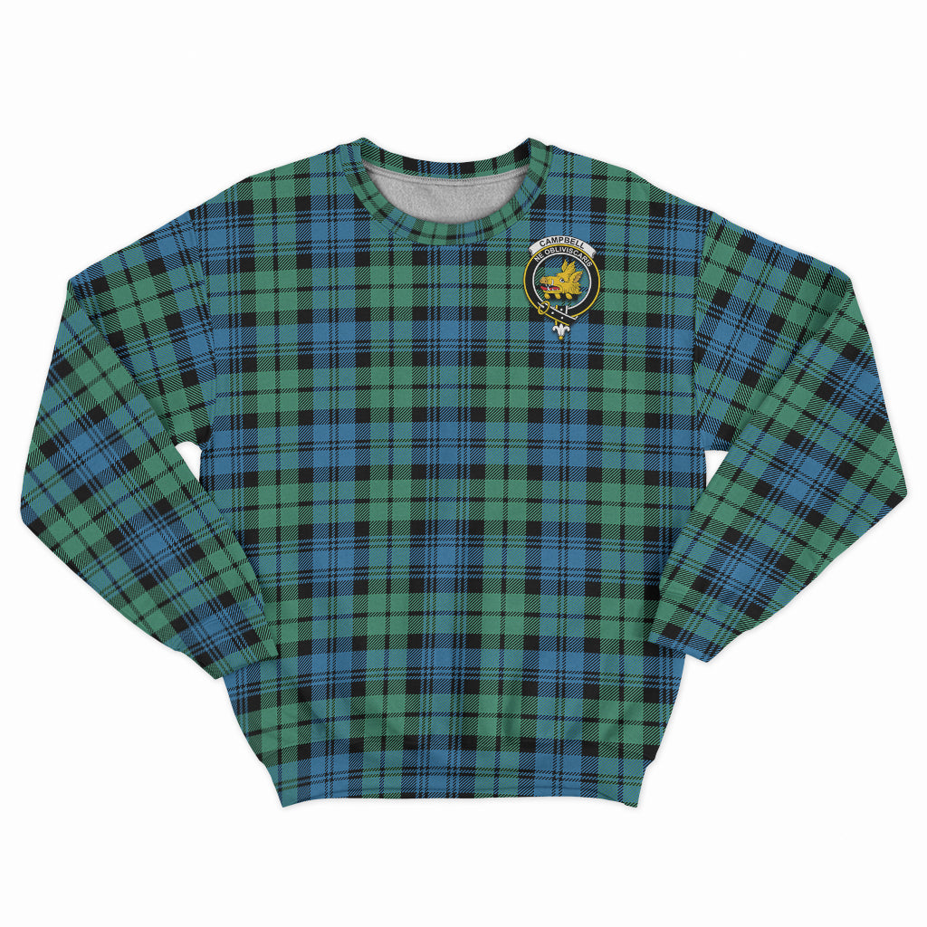 Campbell Ancient 01 Tartan Sweatshirt with Family Crest - Tartan Vibes Clothing