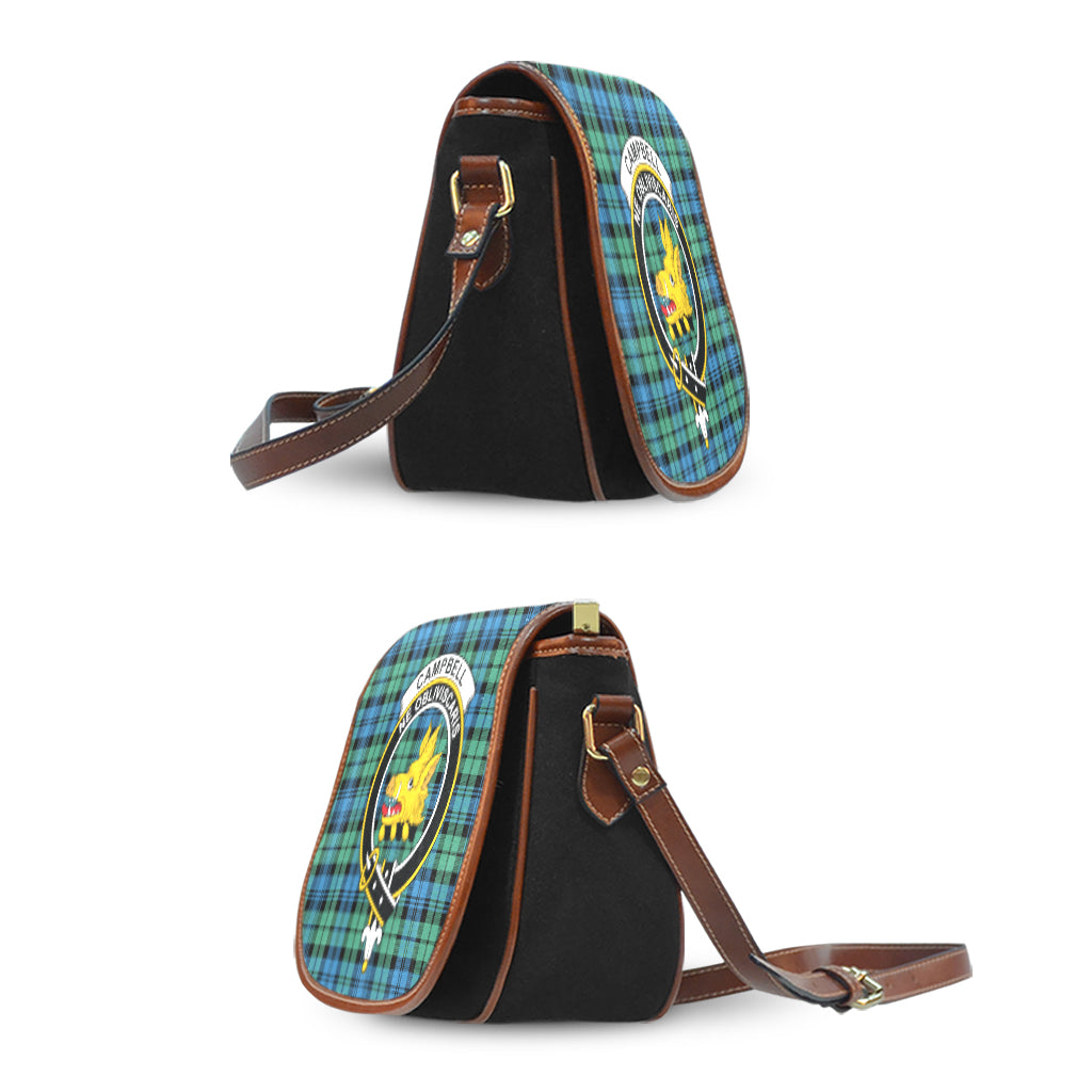 Campbell Ancient 01 Tartan Saddle Bag with Family Crest - Tartan Vibes Clothing