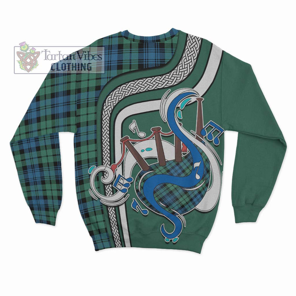 Campbell Ancient 01 Tartan Sweatshirt with Epic Bagpipe Style - Tartanvibesclothing Shop